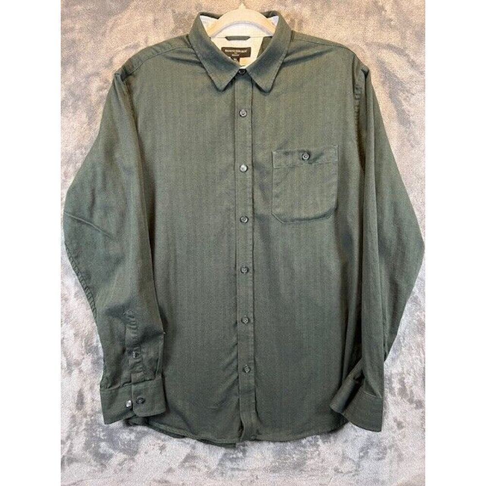 Men's Banana Republic Dark Green XL L/S 100% Cotton Button Up Collared Slim Fit